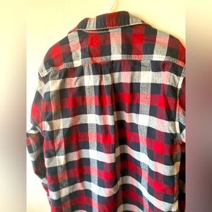 Jachs flannel shirt size L red and white 100% cotton